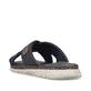 Blaue Rieker Herren Pantoletten 21340-14 mit der Komfortweite G. Schuh von hinten.