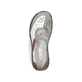 Weiße Rieker Ballerinas 46363-90 mit einem Klettverschluss. Schuh von oben.