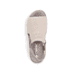 Beige vegane Rieker Keilsandaletten 65661-60 mit Rieker Air Sohlenfenster. Schuh von oben.