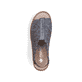 Blaue Rieker Keilsandaletten 60355-14 mit einem Elastikeinsatz sowie Löcheroptik. Schuh von oben.