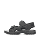 Schwarze Rieker Herren Trekkingsandalen 25053-00 mit einem Klettverschluss. Schuh Außenseite.