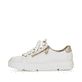 Weiße Rieker Damen Sneaker Low N5932-80 mit einem Reißverschluss. Schuh Außenseite.