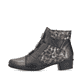 Bottines Rieker noires pour femme Y0764-00 avec imprimé léopard. Côté extérieur de la chaussure.