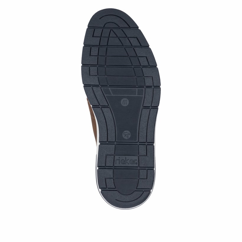 Braune Rieker Herren Slipper 11357-24 mit easy Hineinschlüpf-Möglichkeit. Schuh Laufsohle.