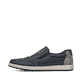 Blaue Rieker Herren Slipper 18267-15 mit einem Gummizug sowie Komfortweite G 1/2. Schuh Außenseite.