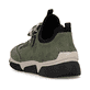 Mocassins Rieker verts pour femme 45973-54 avec bande élastique. Chaussure vue de l'arrière.