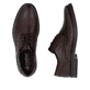 Chaussures à lacets Rieker marron pour homme 13523-25 en cuir lisse. Chaussure vue de dessus, couchée.