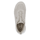 Beige Rieker Damen Slipper M8551-60 mit Gummizug sowie gepolsterter Einlegesohle. Schuh von oben.