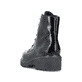 Tiefschwarze Rieker Damen Biker Boots 75700-01 mit Schnürung und Reißverschluss. Schuh Innenseite