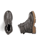 Dunkelgrüne Rieker Damen Schnürstiefel 92920-54 mit einem Reißverschluss. Schuh von oben, liegend.