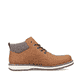 
Karamellbraune Rieker Herren Schnürstiefel 38419-24 mit einer robusten Profilsohle. Schuh von oben