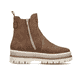 Hellbraune Rieker Damen Chelsea Boots Y6260-24 mit einem Reißverschluss. Schuh von hinten.