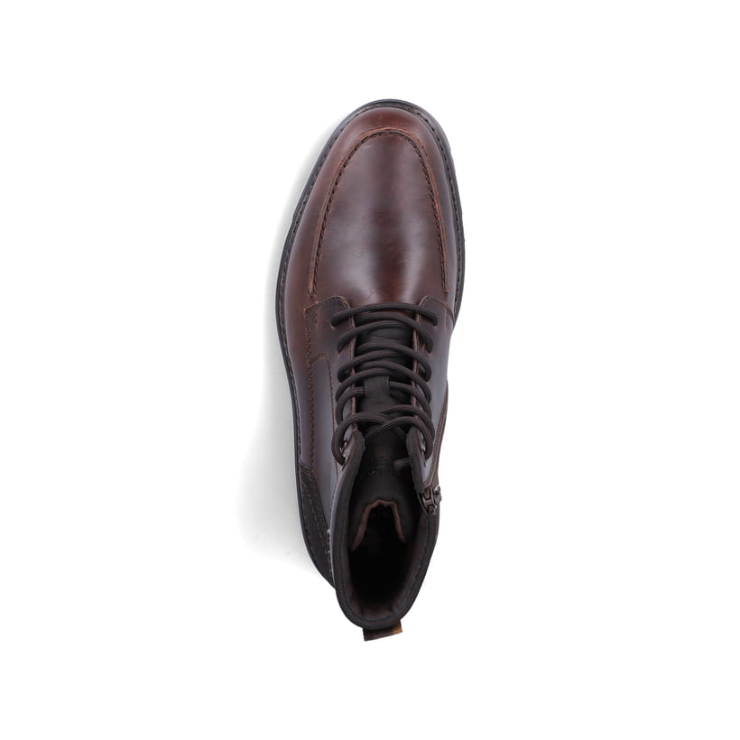 Braune Rieker Herren Schnürstiefel F2710-26 aus Glattleder. Schuh von oben.