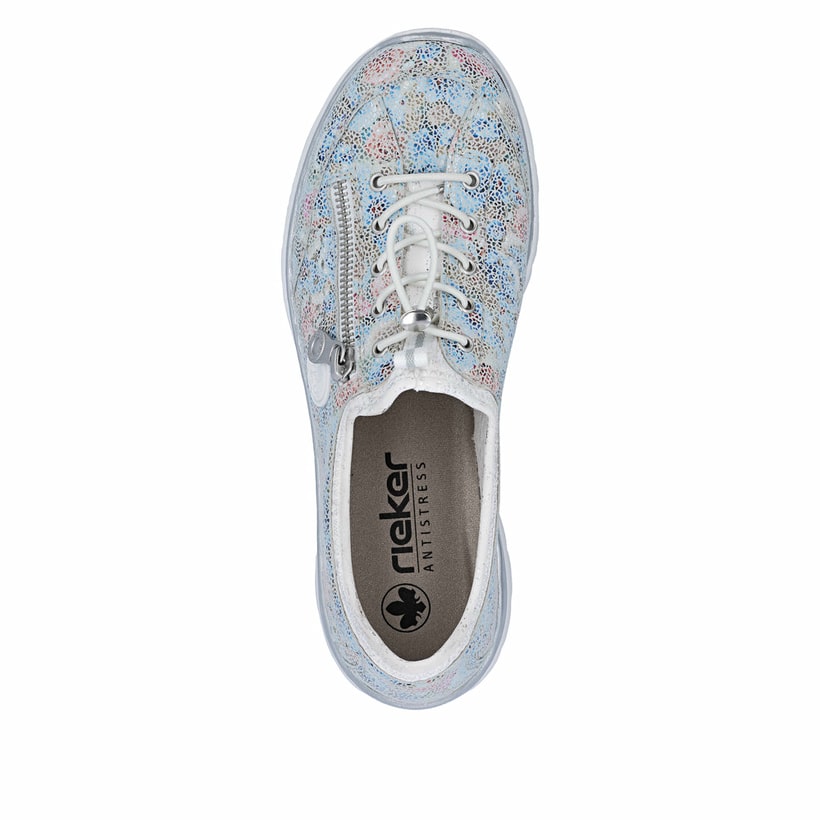 Mocassins Rieker multicolores pour femme L3252-91. Chaussure vue de dessus.