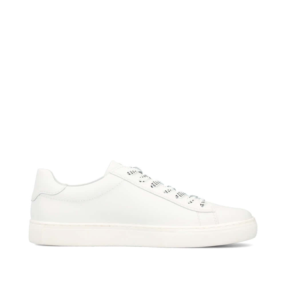 Weißer Rieker Herren Sneaker Low U0711-80 Schwenninger Wild Wings x Rieker Edition mit Eishockey-Schnürung und Wild Wings Logo. Schuh Innenseite.