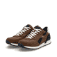 Braune Rieker Herren Sneaker Low U0302-24 mit Schnürung sowie Komfortweite G 1/2. Schuhpaar seitlich schräg.