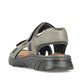 Grüne Rieker Herren Trekkingsandalen 26761-54 mit einem Klettverschluss. Schuh von hinten.