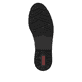 Schwarze Rieker Damen Loafer 45561-01 mit Deko-Kette sowie einem Gummizug. Schuh Laufsohle.