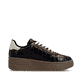Vegane, schwarze Rieker Damen Sneaker Low M7601-00 mit einer Schnürung. Schuh Innenseite.