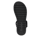 Schwarze Rieker Damen Riemchensandalen W3051-00 mit einem Klettverschluss. Schuh Laufsohle.