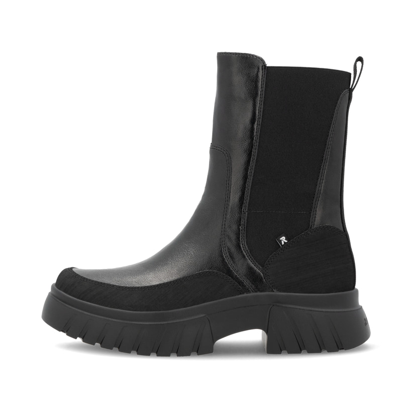 Rosane Rieker Damen Pantoletten W1652-31 mit flexibler und ultra leichter Sohle. Schuh Außenseite gespiegelt.