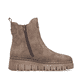 Taupefarbene Rieker Damen Chelsea Boots Z8960-25 mit einem Reißverschluss. Schuh Innenseite.