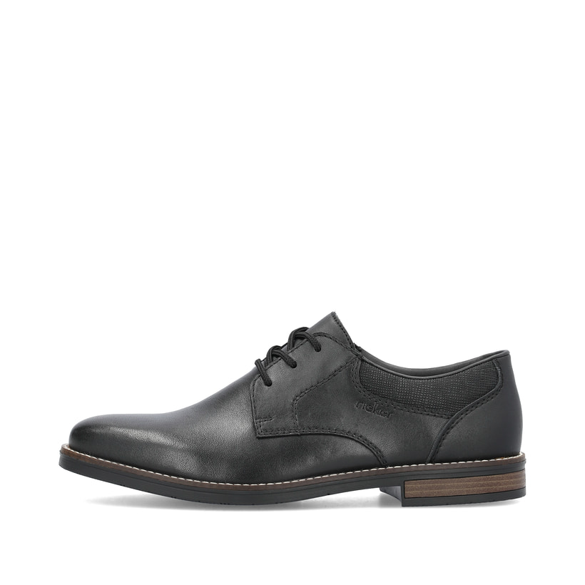 Schwarze Rieker Herren Schnürschuhe 13510-00 mit der Komfortweite G 1/2. Schuh Außenseite.