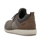 Braune Rieker Herren Slipper 11351-25 mit Gummizug sowie der Komfortweite G 1/2. Schuh von hinten.