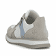 Weiße Rieker Damen Sneaker Low 49010-81 aus Rauleder mit einem Reißverschluss. Schuh von hinten.