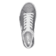 Silberne Rieker Damen Sneaker Low N49W1-91 mit einer Schnürung. Schuh von oben.