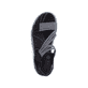 Schwarze Rieker Damen Trekkingsandalen 68871-00 mit einem Klettverschluss. Schuh von oben.