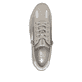 Beigeweiße Rieker Damen Schnürschuhe N1103-90 mit metallischem Finish. Schuh von oben.