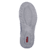 Azurblaue Rieker Herren Slipper 14852-14 mit Elastikeinsatz sowie geprägtem Logo. Schuh Laufsohle.