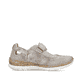 Mehrfarbige Rieker Ballerinas N4258-90 mit einem Klettverschluss. Schuh Innenseite.