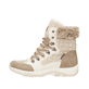 
Braunbeige Rieker Damen Schnürstiefel M9644-60 mit Schnürung sowie einer Profilsohle. Schuh Außenseite