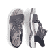 Blaue Rieker Damen Trekkingsandalen 68888-14 mit einem Gummizug. Schuh von oben, liegend.