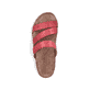 Rote Rieker Damen Pantoletten 61450-33 mit Klettverschluss sowie griffiger Sohle. Schuh von oben.