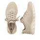 Weiße vegane Rieker Damen Sneaker Low 54022-80 mit einer Schnürung. Schuh von oben, liegend.