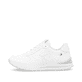 Weiße Rieker Damen Sneaker Low W2401-80 mit Schnürung sowie super leichter Sohle. Schuh Außenseite.