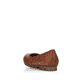 Braune Rieker Ballerinas 51994-24 mit einer extra weichen Decksohle. Schuh von hinten.