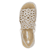 Beige Rieker Keilsandaletten V4941-60 mit Strasssteinen sowie einem Gummizug. Schuh von oben.