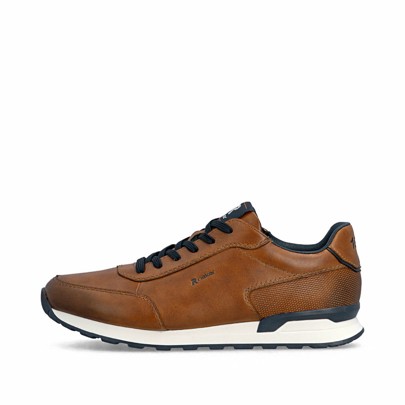 Braune Rieker Herren Schnürschuhe U0314-24 aus Glattleder mit Komfortweite G 1/2. Schuh Außenseite.