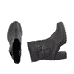 Dunkelbraune Rieker Damen Stiefeletten Y2590-25 mit einem Reißverschluss. Schuh von oben, liegend.