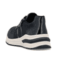Blaue Rieker Damen Sneaker Low M6601-14 mit modernen Ziernähten. Schuh von hinten.