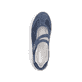Blaue Rieker Ballerinas N1350-14 mit einem Klettverschluss sowie Extraweite H. Schuh von oben.