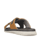 Ockerfarbene Rieker Herren Pantoletten 21340-68 mit der Komfortweite G. Schuh von hinten.