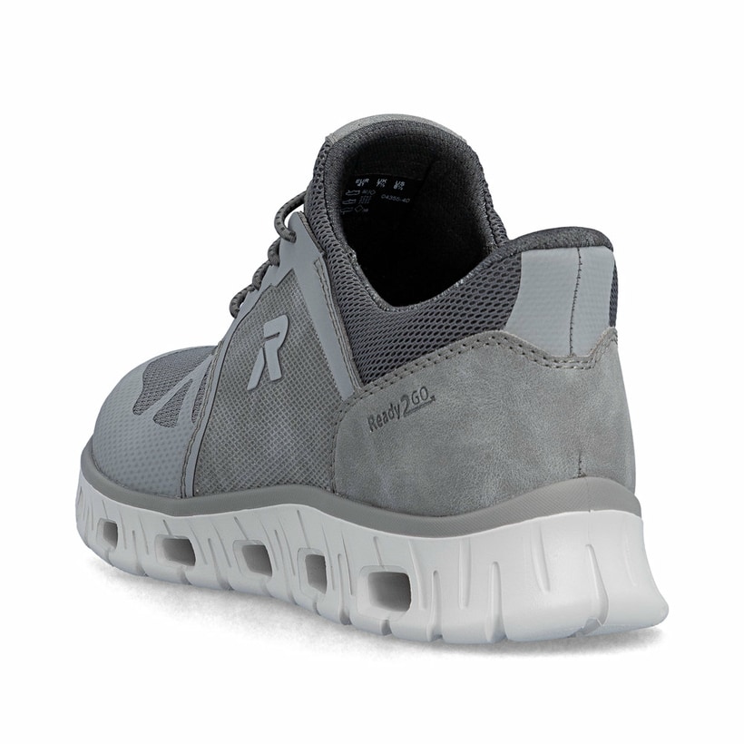 Baskets basses Rieker grises homme 04355-40 avec option easy in facile. Chaussure vue de l'arrière.