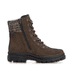 Dunkelbraune Rieker Damen Schnürstiefel X8233-25 aus Rauleder. Schuh Innenseite.