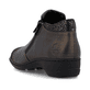 Braune Rieker Damen Kurzstiefel 58388-25 aus Glattleder mit dekorativer Blume. Schuh von hinten.
