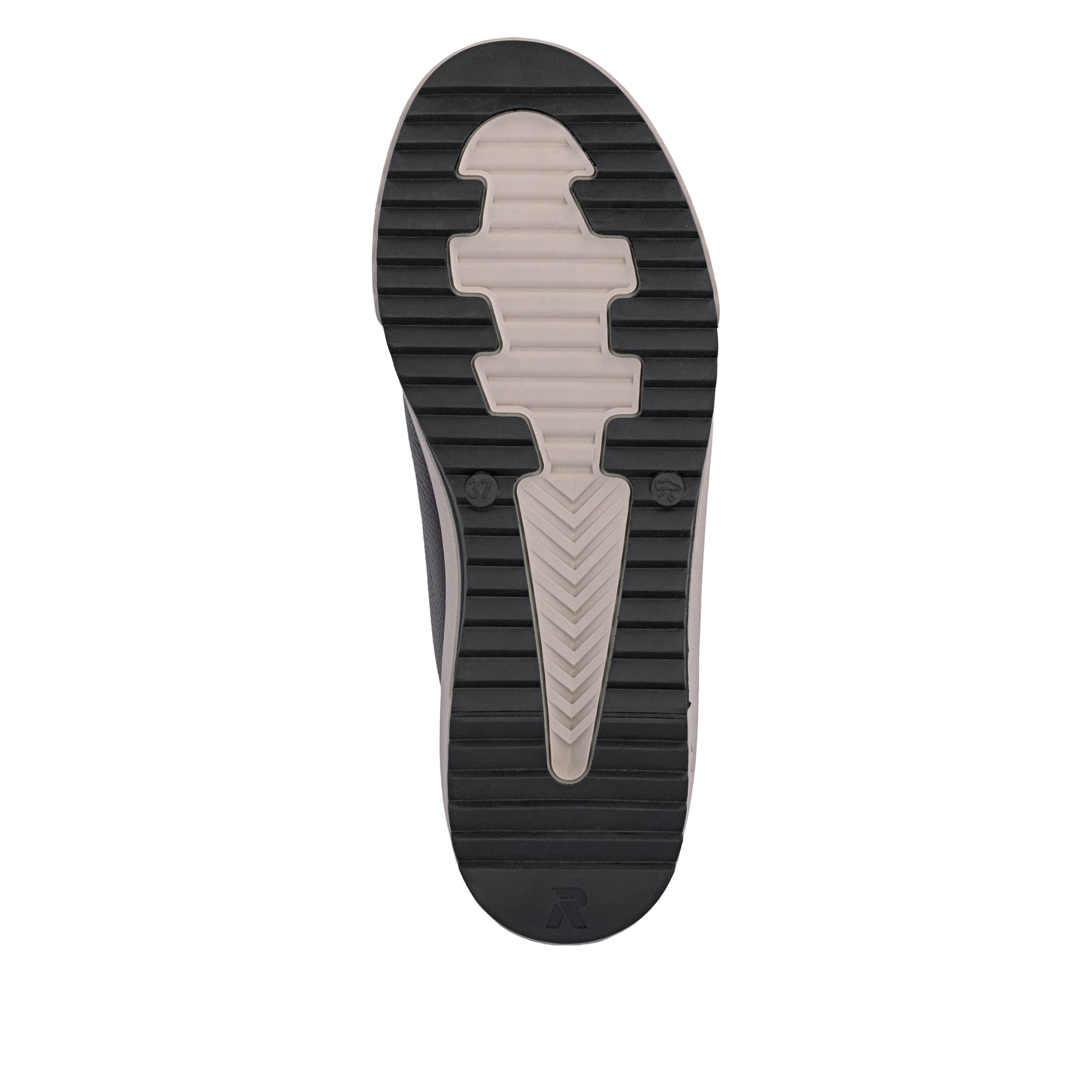 Baskets montantes Rieker rouges pour femmes W0164-35 en cuir lisse. Semelle extérieure de la chaussure.